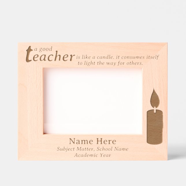 Cadres Gravés Inspirational Teacher Candle and Custom Name, Text (Recto)