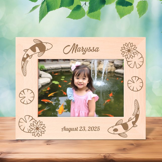 Cadres Gravés Japonais Koi Poisson Eau Lily 7x5 (Créateur téléchargé)