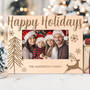 Cadres Gravés Joyeuses Fêtes de Noël Personnalisé en Famille