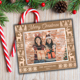 Cadres Gravés Joyeux Noël rustique vacances photo en bois gravé