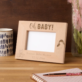Cadres Gravés Laser Baby shower personnalisable