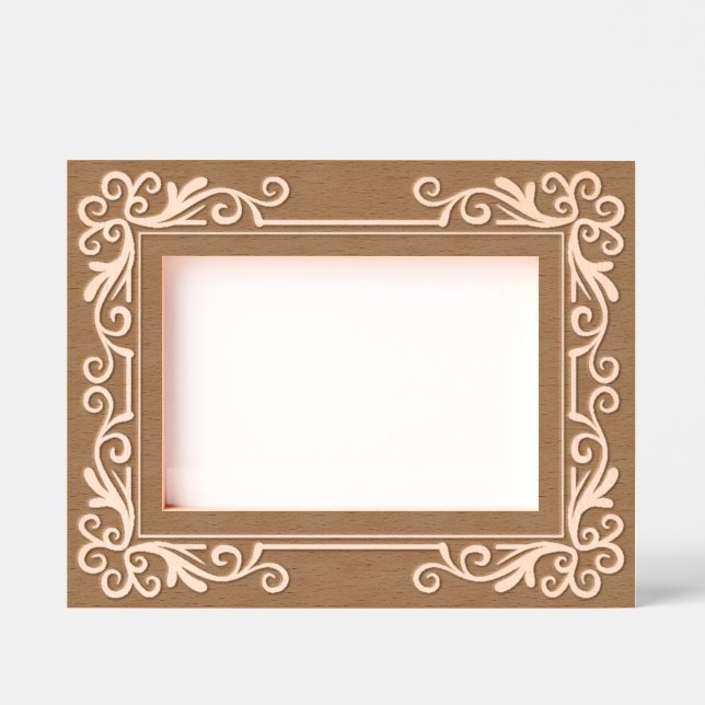 Cadres Gravés Lovely Etched Wooden Frame Engraved Frames (Recto)