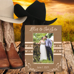 Cadres Gravés Mariage de coeur rustique