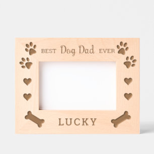 Cadres Gravés Meilleur CHIEN DAD jamais personnalisé