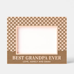 Cadres Gravés Meilleur grand-père jamais plaid Motif
