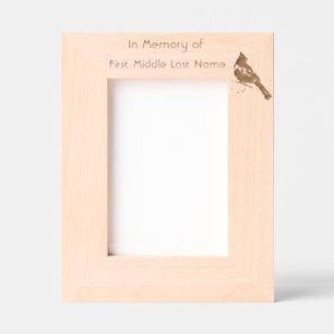 Cadres Gravés Memorial Keepsaké Cardinal Red Bird