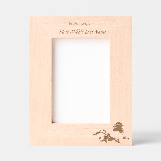 Cadres Gravés Memorial Keepsake English Robin Bird (Recto)