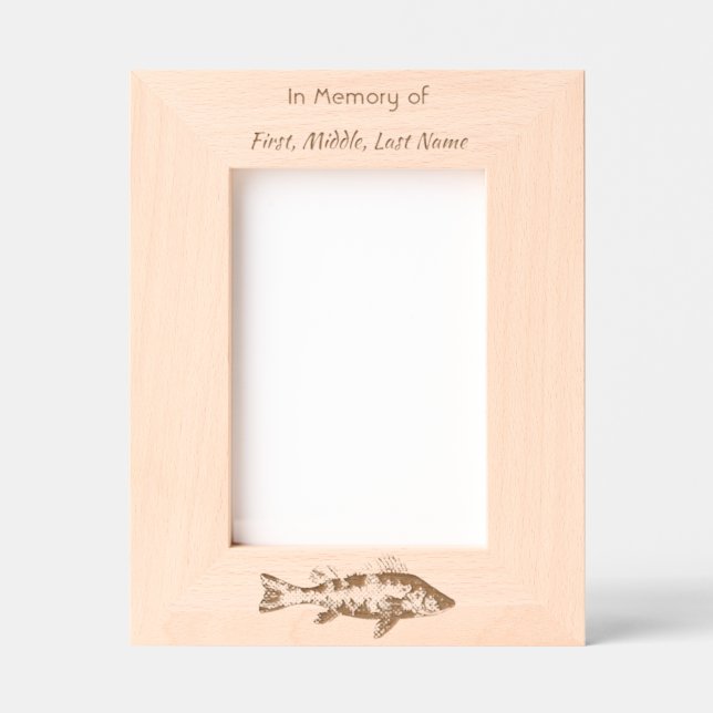 Cadres Gravés Memorial Keepsake Fishing Lake in Boat (Recto)
