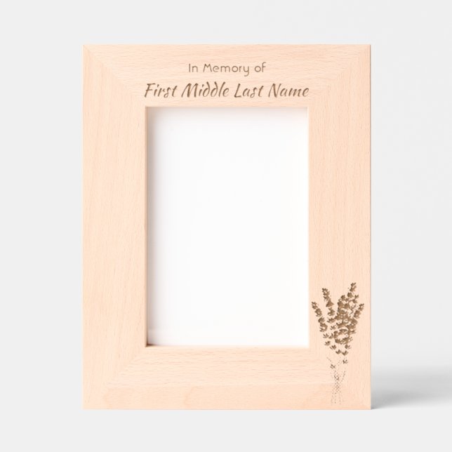 Cadres Gravés Memorial Keepsake Lavender Garden Flower (Recto)