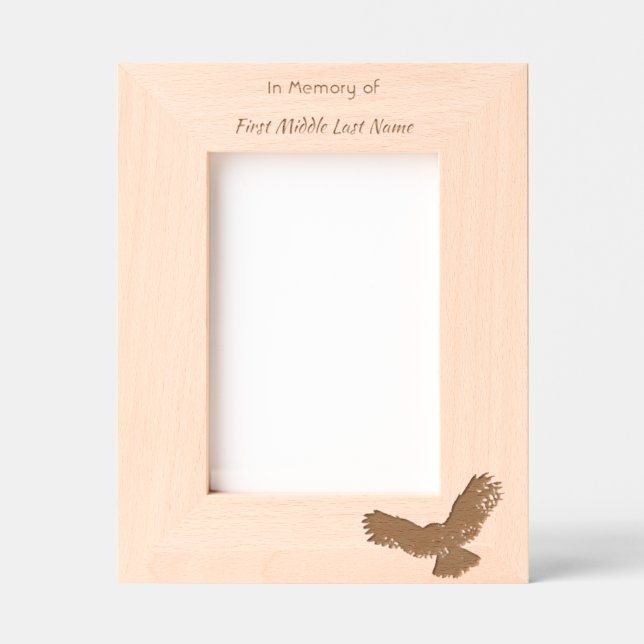 Cadres Gravés Memorial Keepsake Watercolor Owl Bird (Recto)