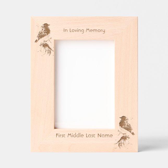 Cadres Gravés Memorial Photo Poem Bluebird Garden Bird (Recto)