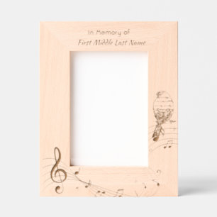Cadres Gravés Mémorial Pocke Cadeau  Musique Oiseau