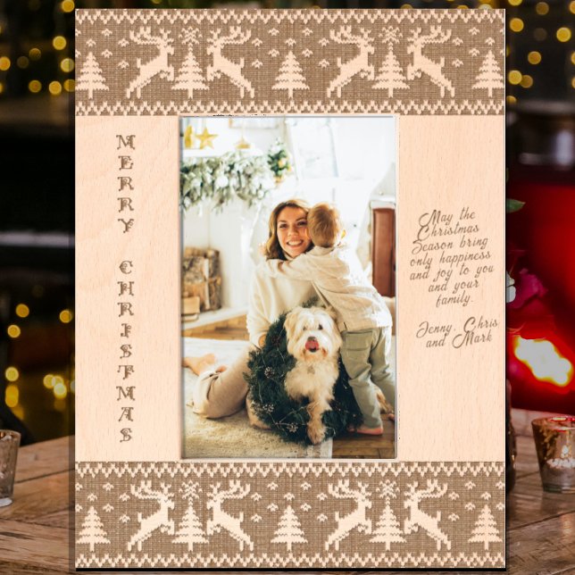 Cadres Gravés Modèle de pull en jersey avec rennes de Noël (Créateur téléchargé)