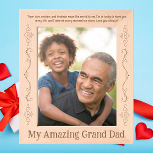 Cadres Gravés Mon Extraordinaire Grand Papa Message d'Amour Cade