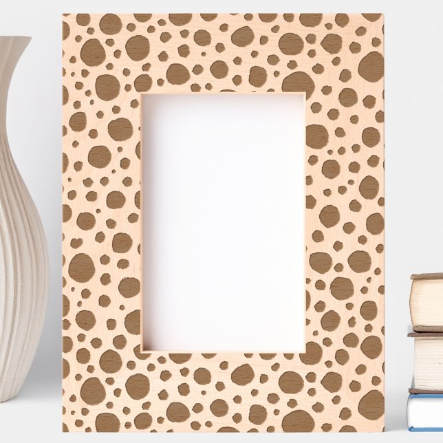 Cadres Gravés Motif des ports de Dalmatie amusant (Dalmatian spots modern abstract etched wooden photo frame)