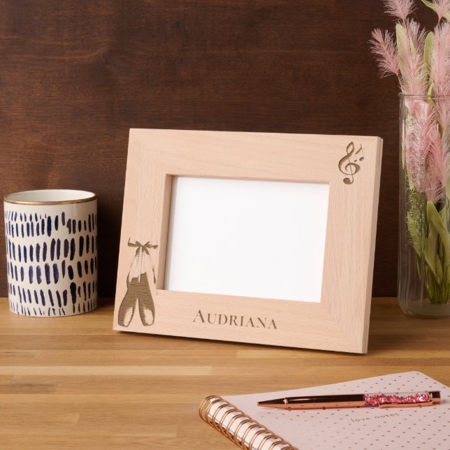 Cadres Gravés Music Note Ballet Shoes Personalized (Gauche)