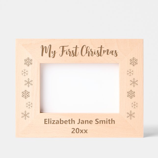 Cadres Gravés My First Christmas & Baby's Name Year Snowflakes (Recto)