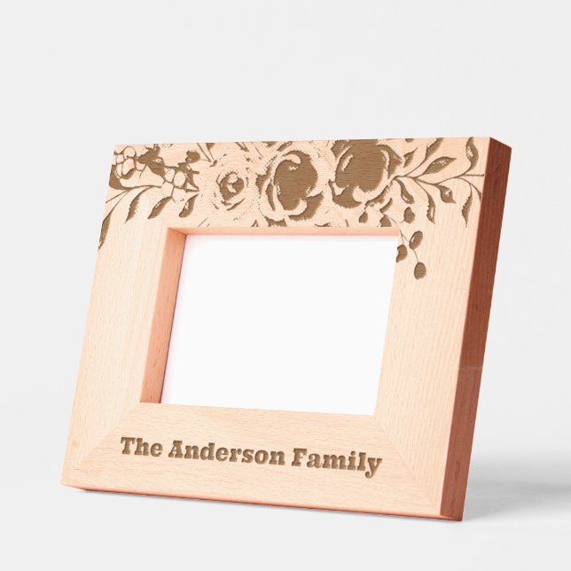 Cadres Gravés Nom Cute Elegant Floral Script Typographie (Gauche)