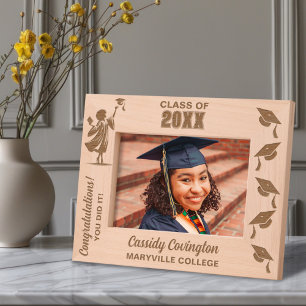 Cadres Gravés Nom du diplôme personnalisé, école/collège, année