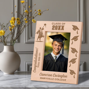 Cadres Gravés Nom du diplôme personnalisé, école/collège, année