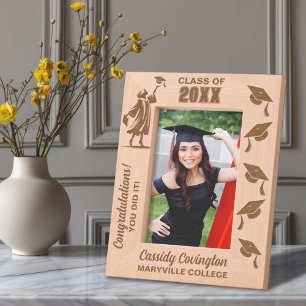 Cadres Gravés Nom du diplôme personnalisé, école/collège, année