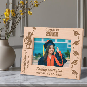 Cadres Gravés Nom du diplôme personnalisé, école/collège, année