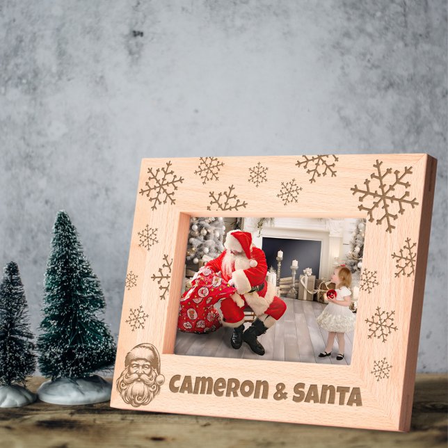 Cadres Gravés Nom personnalisé du flocon de neige du Père Noël (Créateur téléchargé)