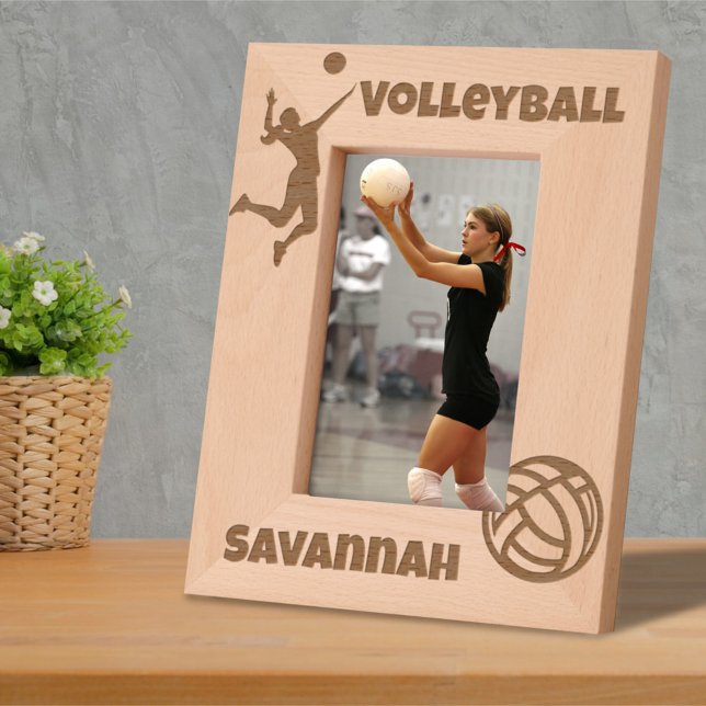 Cadres Gravés Nom personnalisé du joueur de volley-ball (Créateur téléchargé)