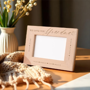 Cadres Gravés Nous t'aimons Grand-mère Script Heart Grandkid Nam