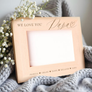 Cadres Gravés Nous t'aimons Papa Script Heart Kids Noms Keepsaké