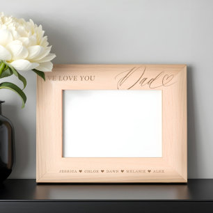 Cadres Gravés Nous t'aimons Papa Script Heart Kids Noms Keepsaké