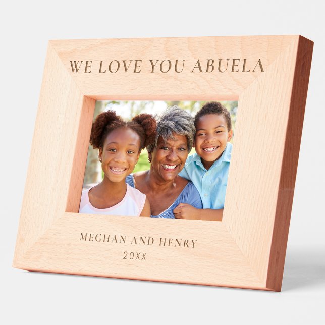 Cadres Gravés Nous Vous Aimons Abuela Cadeau photo personnalisé  (Créateur téléchargé)