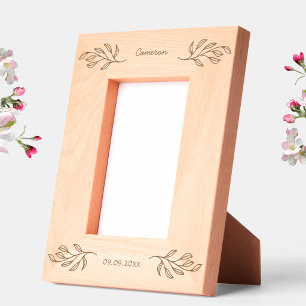 Cadres Gravés Nouveau bébé Nom personnalisé Date Feuilles botani