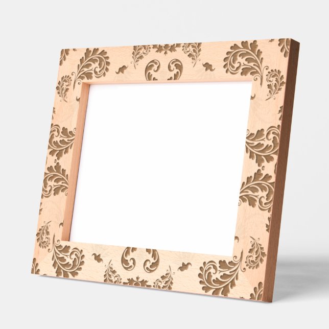 Cadres Gravés Paisley en beige esthétique moderne Tan Brown (Gauche)