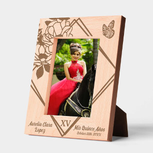 Cadres Gravés Papillon géométrique floral Quinceañera Mis XV 15