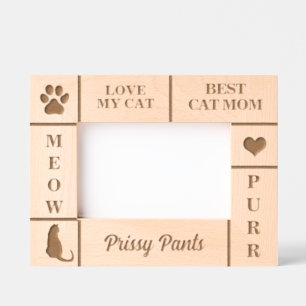 Cadres Gravés Paysage 6x4 MEILLEUR Cat MOM Nom personnalisé