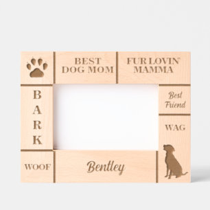 Cadres Gravés Paysage 6x4 MEILLEUR chien MOM Nom personnalisé