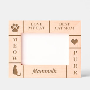 Cadres Gravés Paysage 7x5 MEILLEUR Cat MOM Nom personnalisé