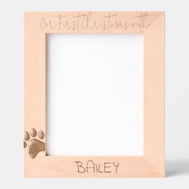 Cadres Gravés Personalized Photo Frame Dog 1st Christmas, 8x10" (Recto)