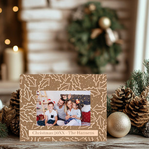 Cadres Gravés Personnalisable Noël Holly Wooden
