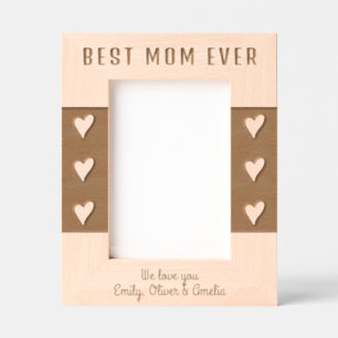 Cadres Gravés Personnalisé Best Mom Hearts Keepsaké