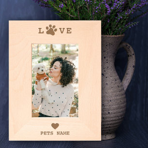 Cadres Gravés Personnalisé Chien Animaux de compagnie Love Paw P