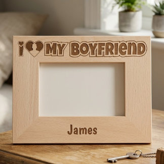 Cadres Gravés Personnalisé J'aime mon petit ami – Ajouter une ph