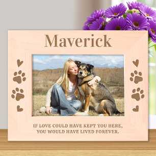 Cadres Gravés Pet Dog Memorial Sympathie personnalisée Bois phot
