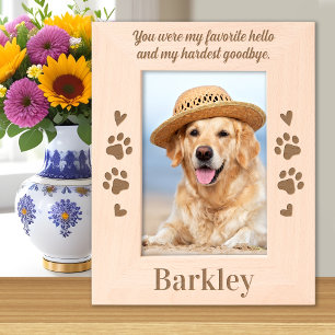 Cadres Gravés Pet Memorial Favori Hello personnalisé en bois pho