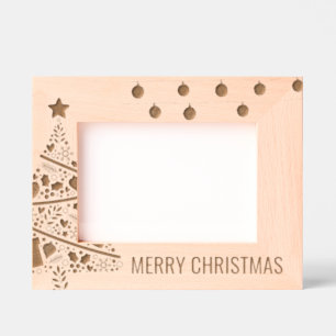 Cadres Gravés Photo laser en bois de l'arbre de Noël