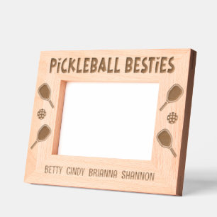 Cadres Gravés Pickleball Besties Groupe Femmes Amis Noms