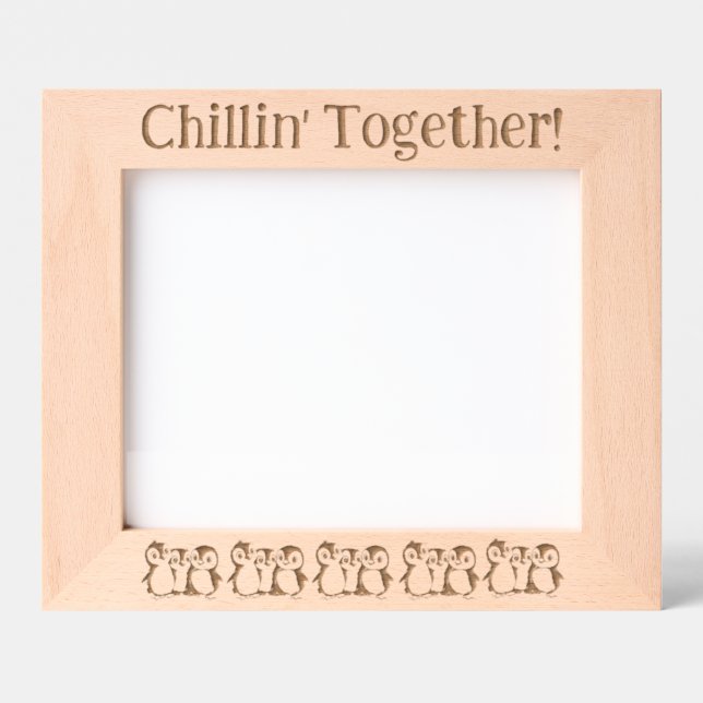 Cadres Gravés Pingouins, Chillin' Together, Paysage 10 x 8" (Recto)