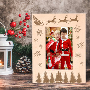 Cadres Gravés Pneus et arbres de père Noël et de rennes