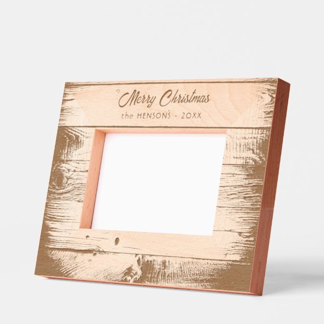 Cadres Gravés Rustic Wood Merry Christmas Holiday (Gauche)